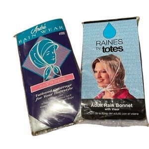 Vintage Andre Rain and Wind Bonnet Hat set of‎ 2